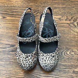 OTBT animal print close toe wedge shoes